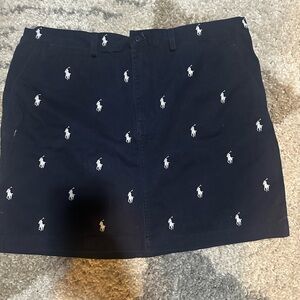Ralph Lauren Dark Blue Embroidered Skirt logo